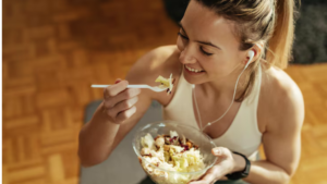 Athletes have to be mindful of what they eat before, during and after training. 